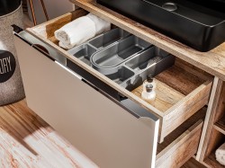 COMAD - Skrinka pod umývadlo 80cm 2 zásuvky SANTA FE TAUPE (5907611652558)