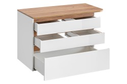COMAD - Skrinka pod umývadlo 90cm 3 zásuvky PLATINUM (5907611648230)