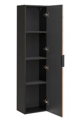 COMAD - Vysoká skrinka 1 dvierka XILO BLACK WOTAN (5907611656464)