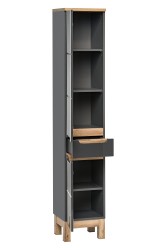 COMAD - Vysoká skrinka 2 dvierka 1 szuflada BALI GRAPHITE (5907611647561)