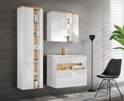 COMAD - Zrkadlová skrinka 80cm 2 dvierka BAHAMA WHITE (5907611648384)