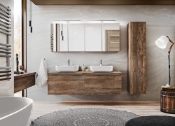 COMAD - Zrkadlová skrinka 80cm 2 dvierka SANTA FE OAK (5907611652466)