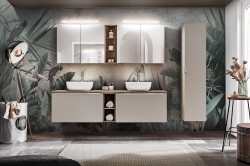 COMAD - Zrkadlová skrinka 80cm 2 dvierka SANTA FE TAUPE (5907611652572)