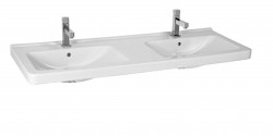 Cubito Dvojumývadlo, 130x49 cm, s 2 otvormi na batérie, Jika Perla, biela (H8144201001041)