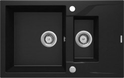 DEANTE - Andante čierna - Granitový drez, 1.5 - bowl s odkvapkávačom (ZQN_N513)