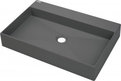 DEANTE - Correo antracit metalic - Granitové umývadlo, na dosku - 60x40 cm (CQR_TU6S)