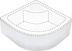 DEANTE - Deep biela - Kryt na sprchovú vaničku, polguľatý, 80x80 cm (KTD_042O)