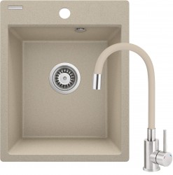 DEANTE - Drez Corio z granitu pieskového, s batériou, 1-drez (ZRCP7103)