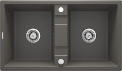 DEANTE - Eridan antracit metalic - Granitový drez, 2 - bowl (ZQE_T203)