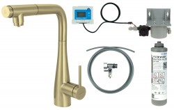 DEANTE - Eridan batéria kuchynská brúsené zlato, so sadou na filtráciu vody, s vyťahovacou hubicou; (BREFR75M)