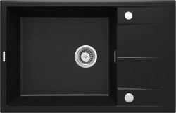 DEANTE - Eridan čierna - Granitový drez s odkvapkávačom (ZQE_N11B)