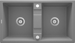 DEANTE - Eridan šedá metalic - Granitový drez, 2 - bowl (ZQE_S203)
