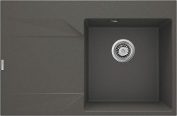 DEANTE - Evora antracitový metalický granitový drez, 1-bowl s odkvapkávacou plochou - vľavo (ZQJ_T11L)