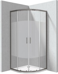 DEANTE - Funkia Evo štvrťkruhový kút s vaničkou, 90x90 cm – vzor pruh (KYPPDE99P)