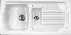 DEANTE - Lusitano biela - Keramický drez, 1.5 - bowl s odkvapkávačom (ZCL_651N)