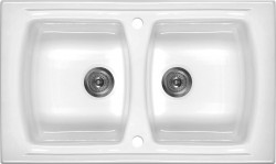 DEANTE - Lusitano biela - Keramický drez, 2 - bowl (ZCL_620N)