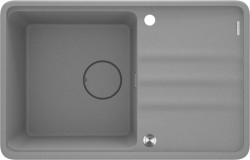 DEANTE - Momi metallic grey Granitový drez, 1-bowl with drainer (ZKM_S113)