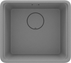 DEANTE - Momi metallic grey Granitový drez, 1-bowl (ZKM_S10A)