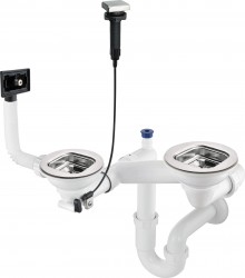 DEANTE - Odpadová sada oceľového drezu, 1,5- a 2-miska (ZXY_9920)