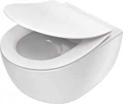 DEANTE - Peonia biela - Záchodová misa, so sedátkom, bez okraja (CDED6ZPW)