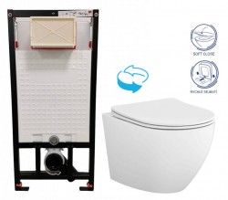 DEANTE Podstavný rám, pre závesné WC misy bez tlačidla + WC CERSANIT DESSE VORTEX + SEDADLO (CST_WC01 X ES1)