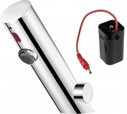 DEANTE - Senzorová batéria na umývadlo Sense otočná, silikónová, s reguláciou teploty - 4xAA (BQR_P29R)