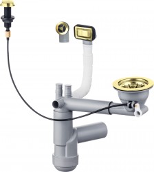 DEANTE - Sifón zlato - Náhradná sifónová sada, 1 - bowl (ZXY_Z911)