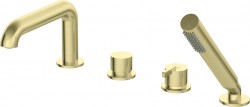 DEANTE - Silia kartáčovaná zlatá Vaňová batéria, 4otvorová, so sprchovacím setom (BQS_R14M)