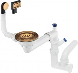 DEANTE - Space-Saver Odpadová sada granitového drezu, 1-miska, kartáčovaný bronz (ZXY_C949)