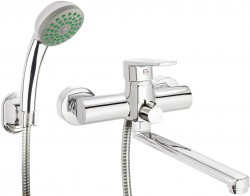 DEANTE - Tubo Umývadlová a vaňová batéria, nástenná, s podlhovasté výpustou - pripojenie hadice vrátane príslušenstva (BUT_057M)