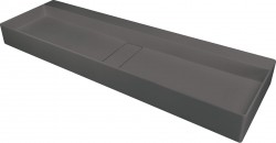 DEANTE - Umývadlo Blur, antracitový granit, s doskou - s krycou doskou (CQB_TU2S)