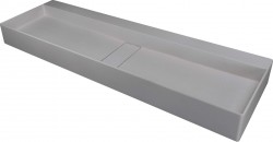 DEANTE - Umývadlo Blur, šedý granit, s doskou - s krycou doskou (CQB_SU2S)