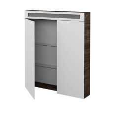 Dreja - Dvojdverová zrkadlová skrinka AIR GA2NOE 70 - D25 Teak (464097)