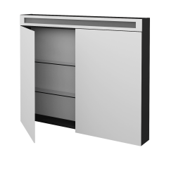 Dreja - Dvojdverová zrkadlová skrinka AIR GA2OE 100 - N03 Graphite (239565)