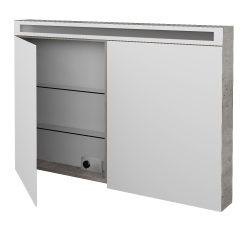 Dreja - Dvojdverová zrkadlová skrinka AIR GA2OE 120 - D01 Betón (143794)