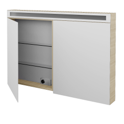 Dreja - Dvojdverová zrkadlová skrinka AIR GA2OE 120 - D04 Dub (143824)