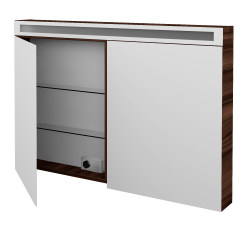 Dreja - Dvojdverová zrkadlová skrinka AIR GA2OE 120 - D06 Orech (143848)