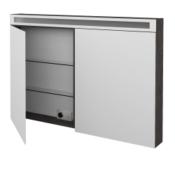 Dreja - Dvojdverová zrkadlová skrinka AIR GA2OE 120 - D16  Tmavý betón (239749)