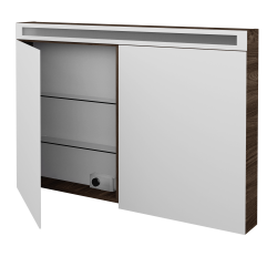 Dreja - Dvojdverová zrkadlová skrinka AIR GA2OE 120 - D25 Teak (464363)