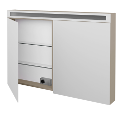 Dreja - Dvojdverová zrkadlová skrinka AIR GA2OE 120 - M05 Béžová mat (239794)