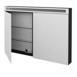 Dreja - Dvojdverová zrkadlová skrinka AIR GA2OE 120 - N03 Graphite (239800)