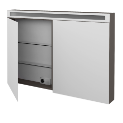 Dreja - Dvojdverová zrkadlová skrinka AIR GA2OE 120 - N06 Lava (239817)