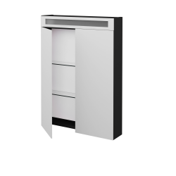 Dreja - Dvojdverová zrkadlová skrinka AIR GA2OE 60 - L03 Antracit vysoký lesk (238926)