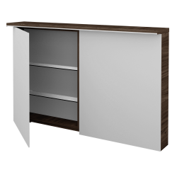 Dreja - Dvojdverová zrkadlová skrinka ASTON GA2OE 120 - D25 Teak (462840)