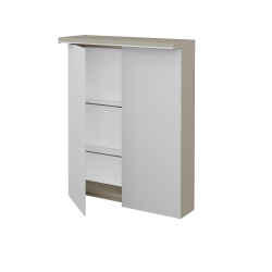 Dreja - Dvojdverová zrkadlová skrinka ASTON GA2OE 60 - L04 Béžová vysoký lesk (241094)