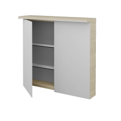 Dreja - Dvojdverová zrkadlová skrinka ASTON GA2OE 80 - D04 Dub (135263)