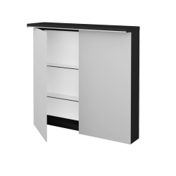 Dreja - Dvojdverová zrkadlová skrinka ASTON GA2OE 80 - L03 Antracit vysoký lesk (241209)