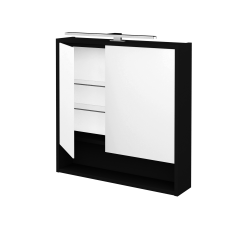 Dreja - Dvojdverová zrkadlová skrinka FOCUS GA2NOE 70 - M17 Čierna mat (466022)