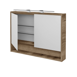 Dreja - Dvojdverová zrkadlová skrinka FOCUS GA2OE 100 - D21 Tobacco (284305)