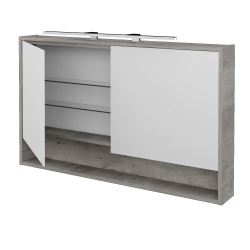 Dreja - Dvojdverová zrkadlová skrinka FOCUS GA2OE 120 - D01 Betón (284435)